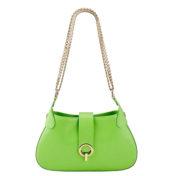 NWT Sandro Sweet Janet Chain Shoulder Bag Vert Pomme Green Apple Small Purse - Picture 1 of 15
